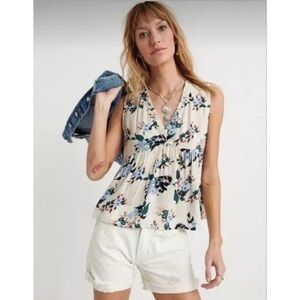 Lucky Brand Floral Babydoll Top